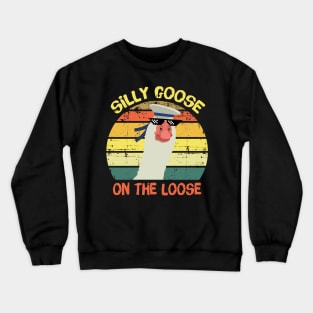 Retro Silly Goose On The Loose Crewneck Sweatshirt